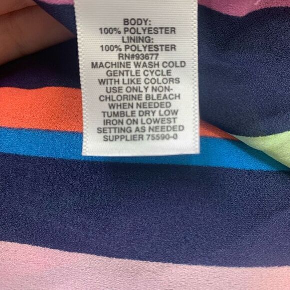 Project Runway Small Sleeveless Maxi Dress Neon Stripes. Asymmetrical Hem. (k1) - Picture 8 of 9